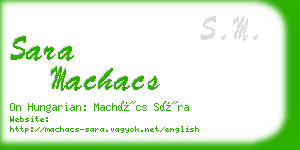 sara machacs business card